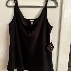 Ava & Viv Elegant Black Camisole - 1X